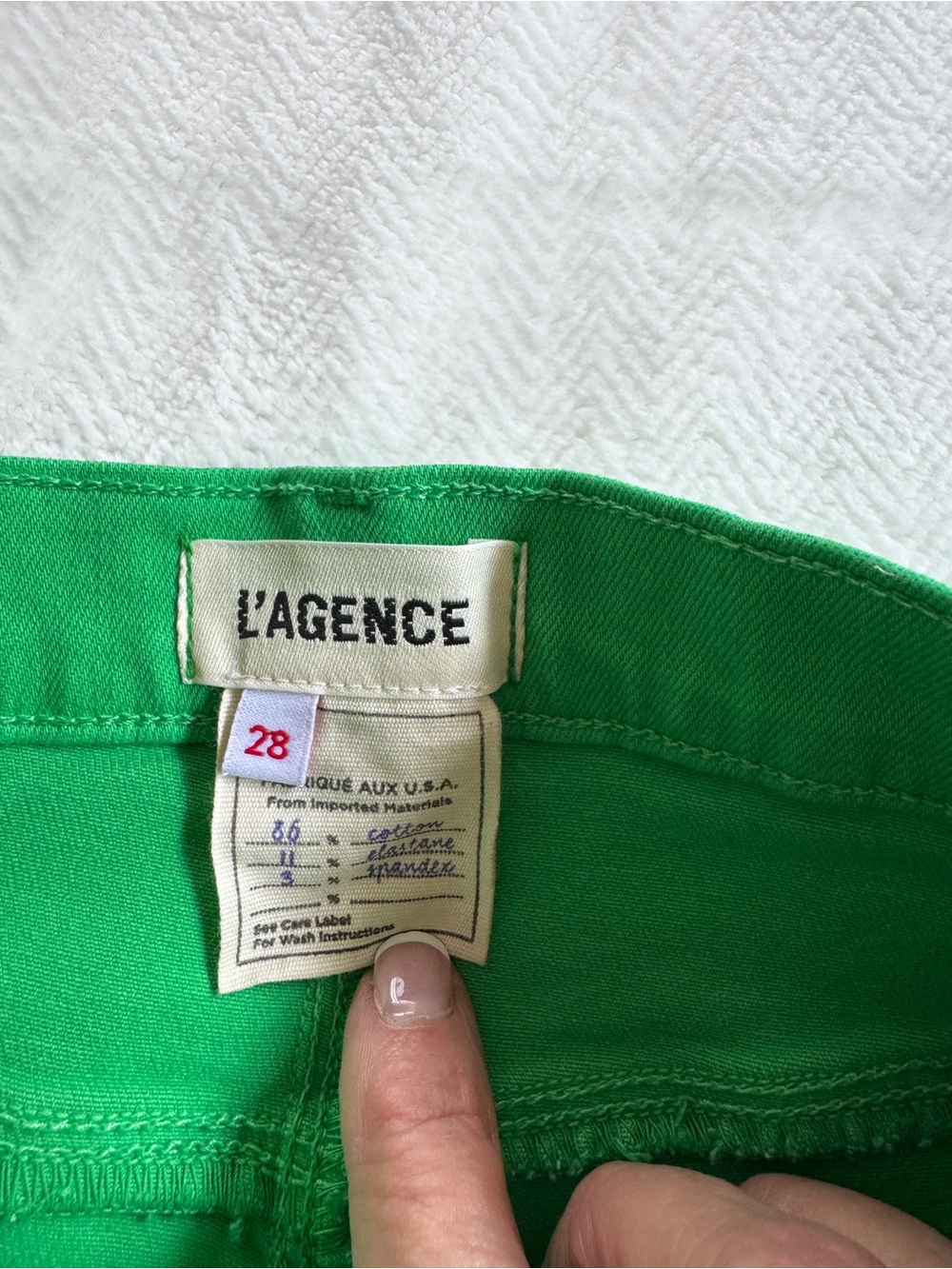 L'AGENCE Alexia High-Rise Straight Leg Jeans in Grass Green Size 28 - Picture 6 of 7